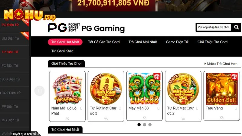 Thông tin cơ bản về sảnh PG Điện Tử có mặt tại vn88